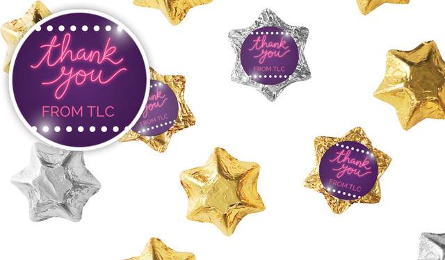 Neon Sign Personalised Foil Chocolate Stars