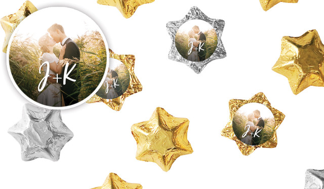 All You Need Is Love Wedding Personalised Foil Chocolate Stars