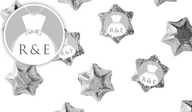 Bride & Groom Dress Wedding Personalised Foil Chocolate Stars