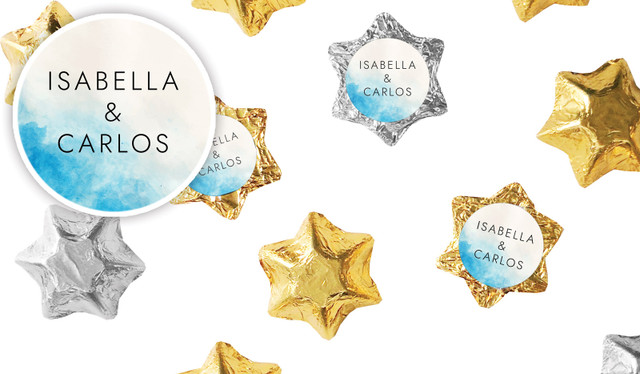 Ocean Wedding Personalised Foil Chocolate Stars