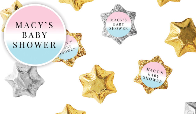 Gradient Gender Reveal Foil Chocolate Stars