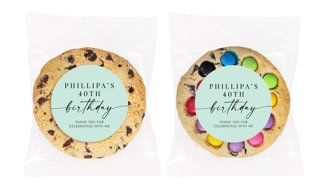 Flowing Mint Personalised Birthday Cookies