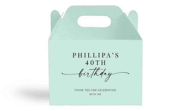 Flowing Mint Personalised Gable Favour Box