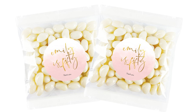 Gold On Blush Personalised Lolly Bag