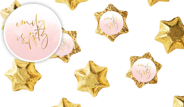 Gold On Blush Personalised Gusset Favour Bag