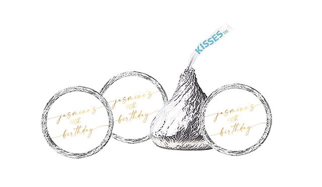 Golden Script Birthday Personalised Hersheys Kisses