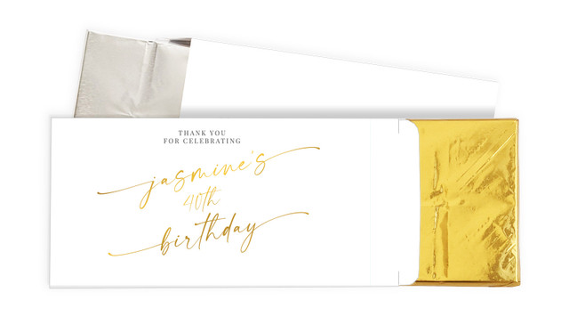 Golden Script Birthday Personalised Chocolate Bar In A Box