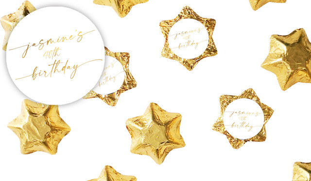 Golden Script Birthday Personalised Gusset Favour Bag