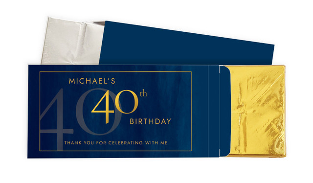 Navy Gouache Personalised Chocolate Bar In A Box