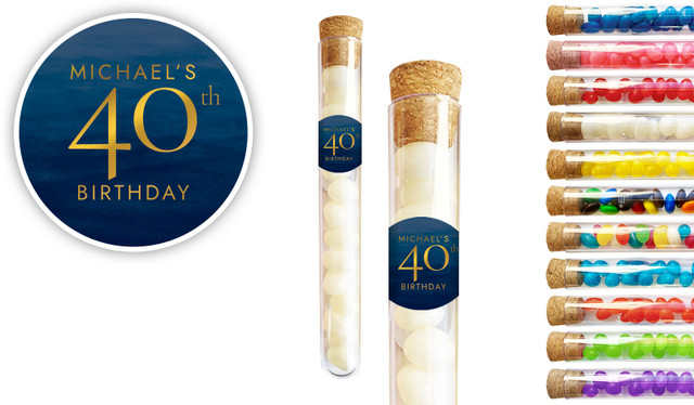 Navy Gouache Personalised Birthday Test Tubes