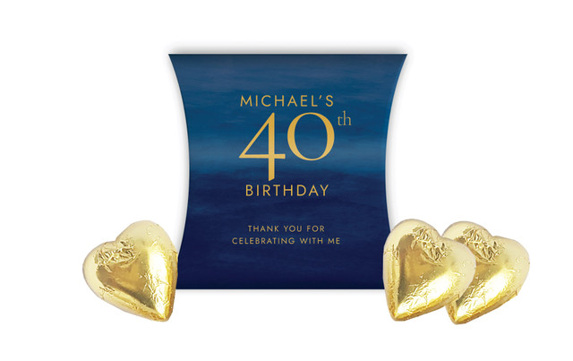 Navy Gouache Personalised Birthday Pillow Boxes