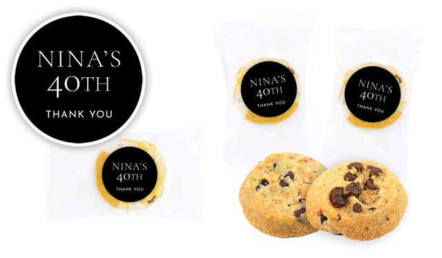 Right Aligned Black Birthday Personalised Bite-Size Cookie 5g