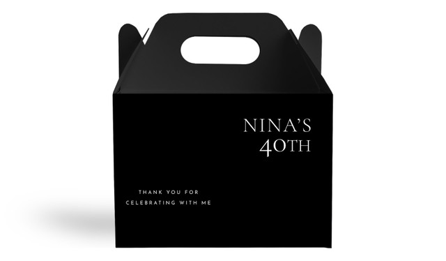 Right Aligned Black Birthday Personalised Gable Favour Box