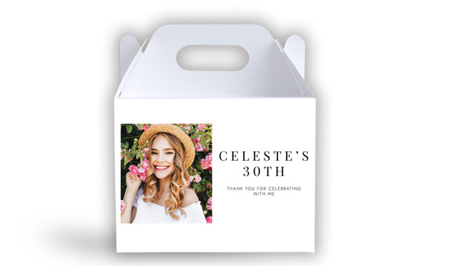 Simple Photo Birthday Personalised Gable Favour Box