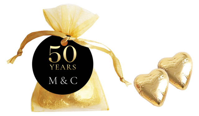Big 50 Anniversary Personalised Organza Bag