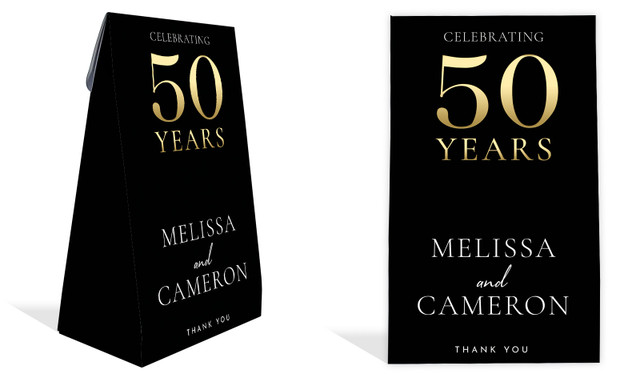 Big 50 Anniversary Personalised Gusset Favour Bag