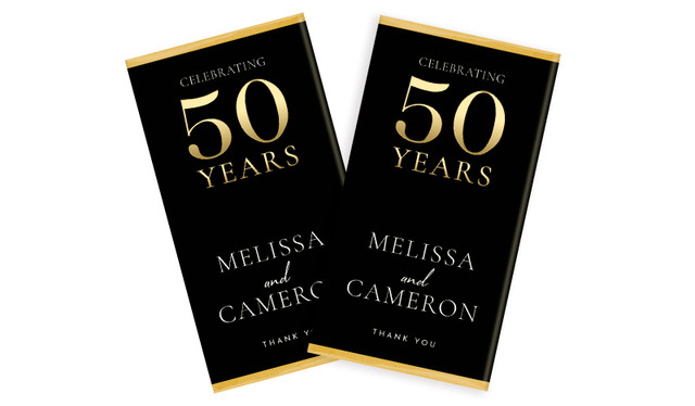 Big 50 In Gold Wedding Anniversary Chocolates