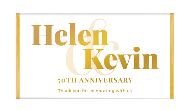 Bold Names In Gold Wedding Anniversary Chocolates