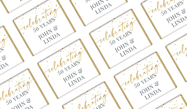 Falling Confetti Anniversary Personalised Mini Chocolates
