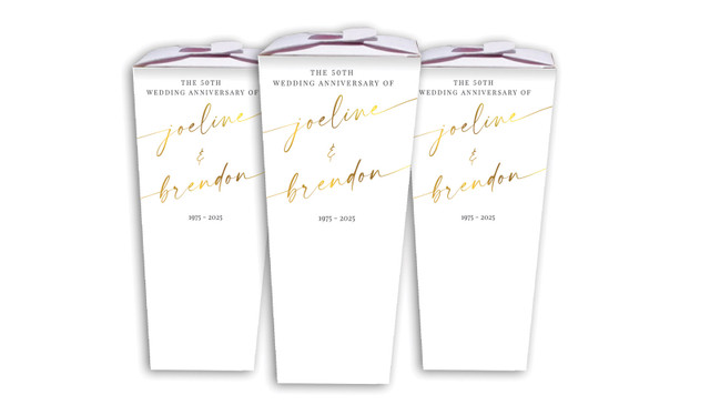 Golden Script Anniversary Personalised Chocaboxes