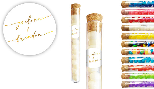 Golden Script Anniversary Personalised Test Tubes