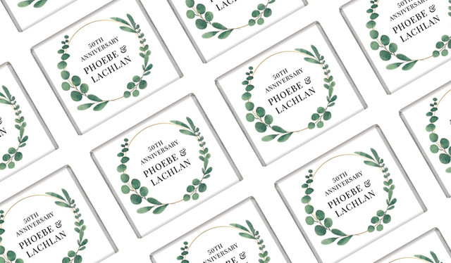 Eucalyptus Anniversary Personalised Mini Chocolates