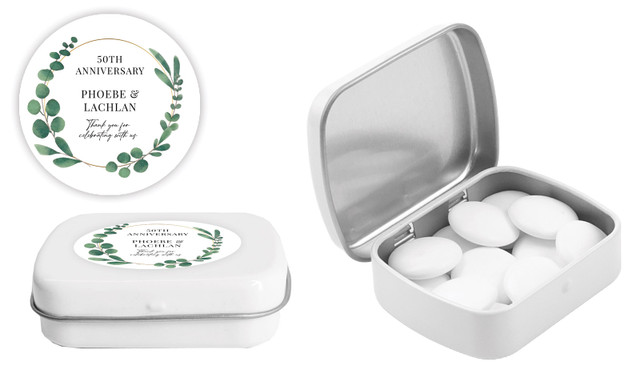 Eucalyptus Anniversary Personalised Mint Tins
