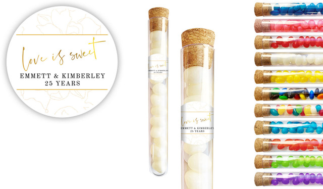 Love Is Sweet Anniversary Personalised Test Tubes