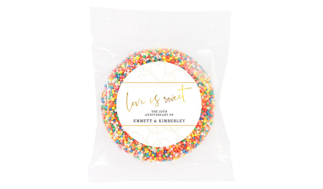 Love Is Sweet Anniversary Personalised Chocolate Freckle