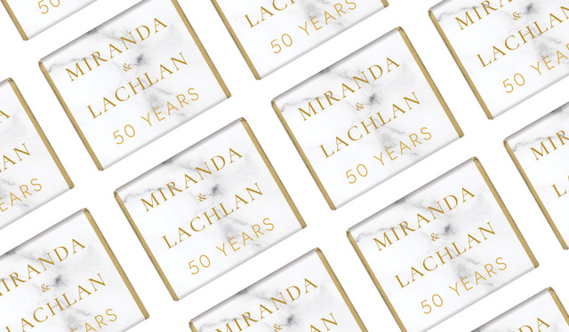 Monogram On Marble Anniversary Personalised Mini Chocolates
