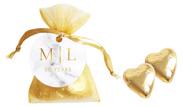 Monogram On Marble Anniversary Personalised Organza Bag
