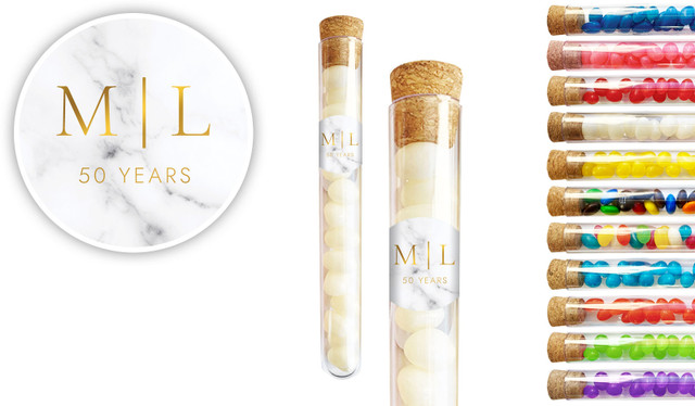 Monogram On Marble Anniversary Personalised Test Tubes