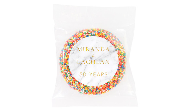 Monogram On Marble Anniversary Personalised Chocolate Freckle