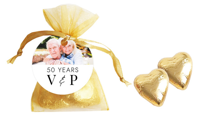 Simple Photo Anniversary Personalised Organza Bag