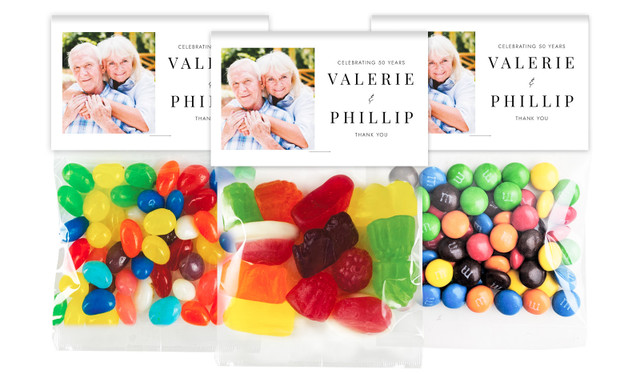 Simple Photo Anniversary Personalised Lolly Bag With Topper