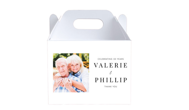 Simple Photo Anniversary Personalised Gable Favour Box