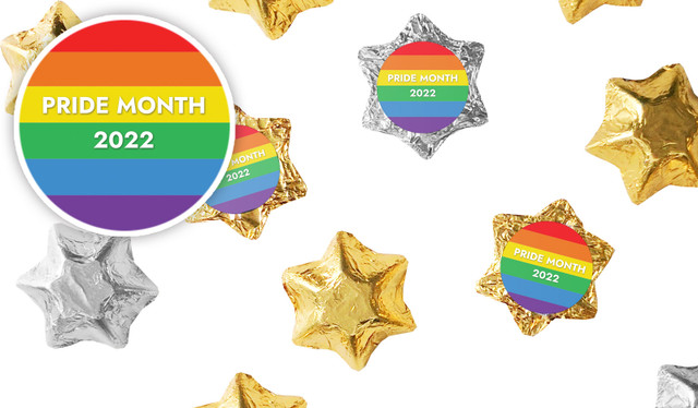 Simple Flag Pride Personalised Foil Chocolate Stars