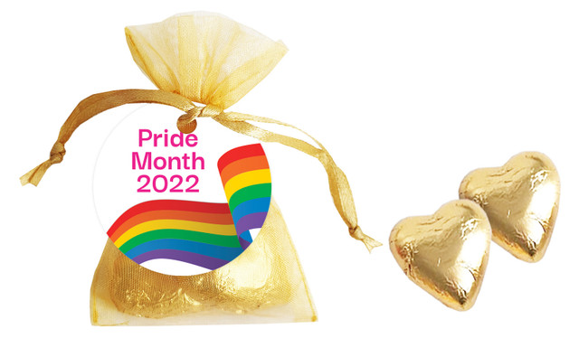 Waving Rainbow Pride Personalised Organza Bag