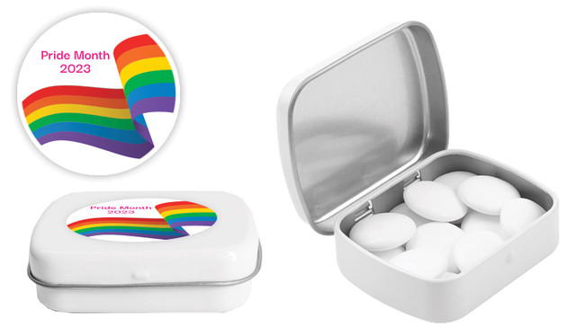 Waving Rainbow Pride Personalised Mint Tins