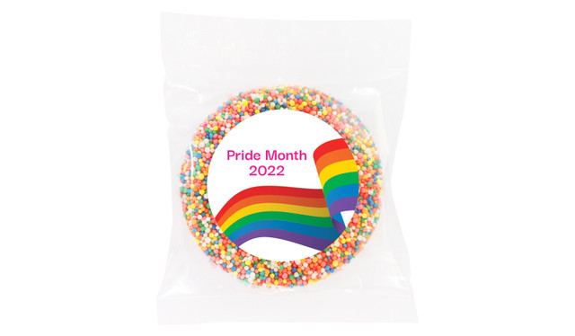 Waving Rainbow Pride Personalised Chocolate Freckle