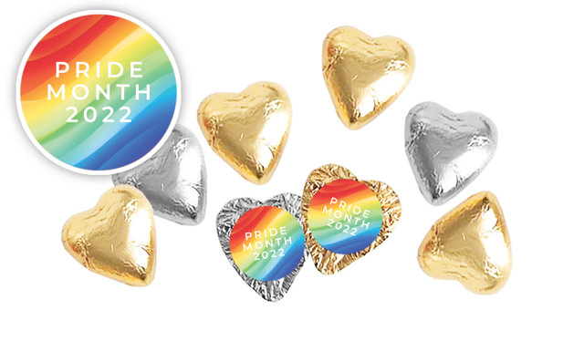 Contemporary Pride Personalised Foil Chocolate Hearts