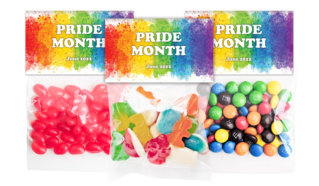 Painted Rainbow Pride Personalised Lolly Bag With Topper