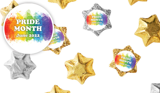 Painted Rainbow Pride Personalised Foil Chocolate Stars