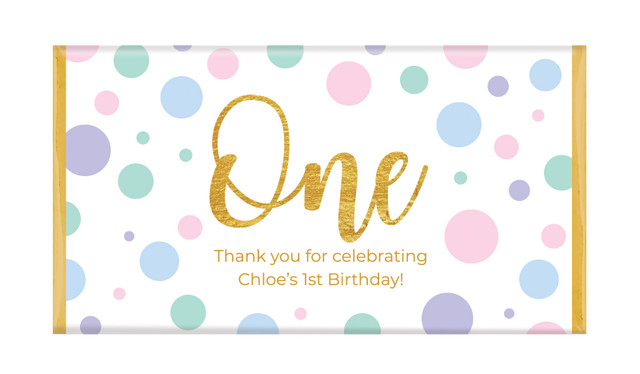 Pastel Dots Personalised Birthday Chocolate Bars