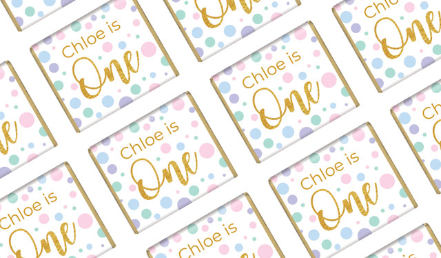 Pastel Dots Personalised Birthday Mini Chocolates
