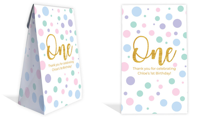 Pastel Dots Kids Party Personalised Gusset Favour Bag