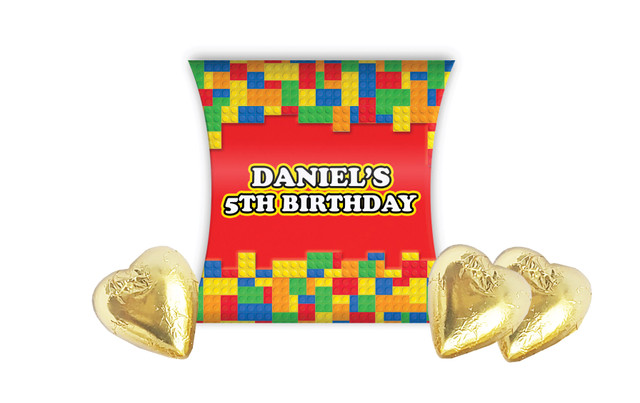 Building Blocks Kids Party Personalised Pillow Boxes