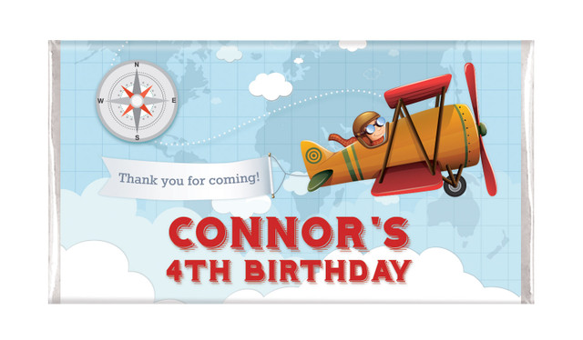 Aeroplane Personalised Birthday Chocolate Bars