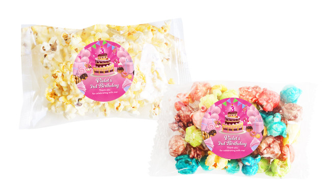 Birthday Cake Popcorn Bags With Personalisation
