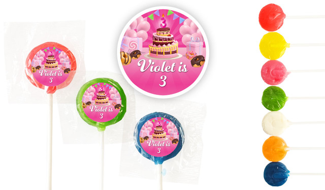 Birthday Cake Birthday Custom 3cm Mini Lollipops